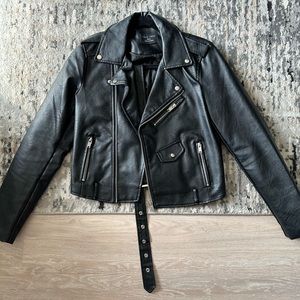 Faux Leather Moto Jacket